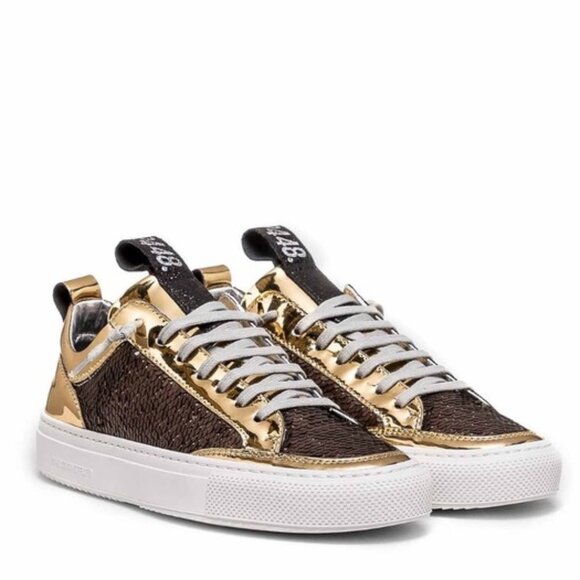 P448 Soho Mixed Media Low-Top Sneakers with Sequin
